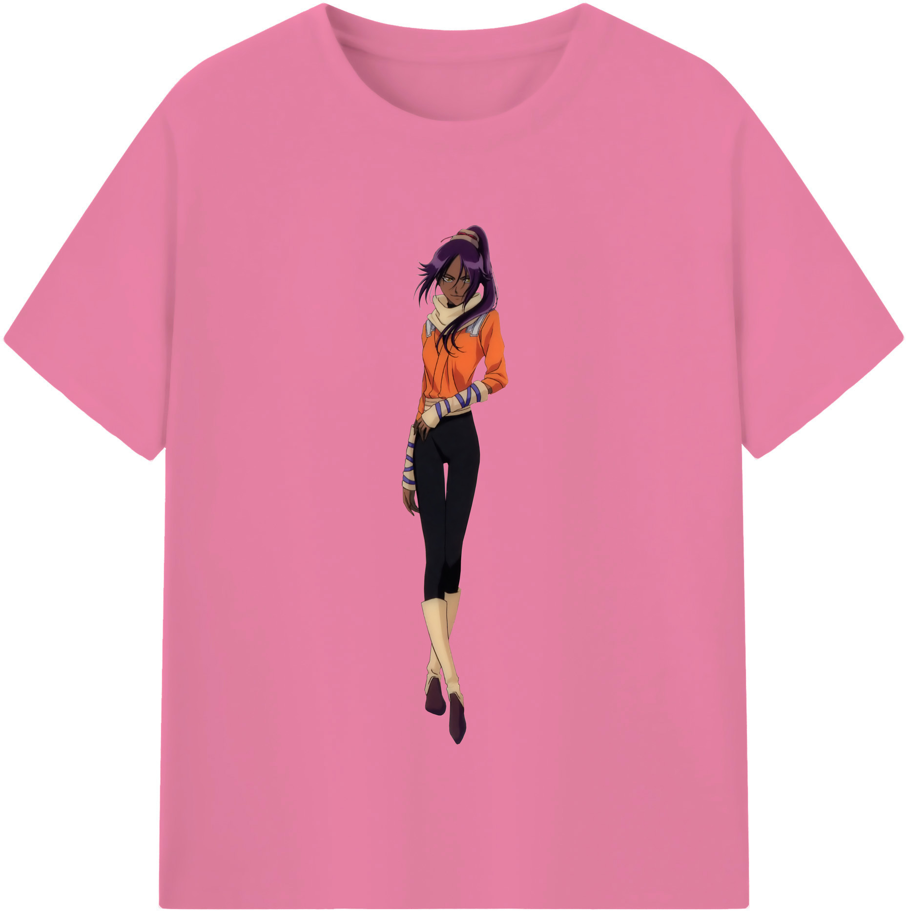 （画像用） ブリーチ 四楓院 夜一（しほういん よるいち） BLEACH Shihouin Yoruichi 綿100％半袖Tシャツ（フロントプリント）